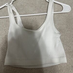 White Ribbed Women's Tank Top